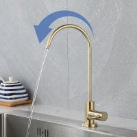 Grifo De Cocina Directo Para Beber Agua Purificada Acero Inoxidable Resistente a La Osmosis Montaje En Mesa Un Solo Manillar - details 2