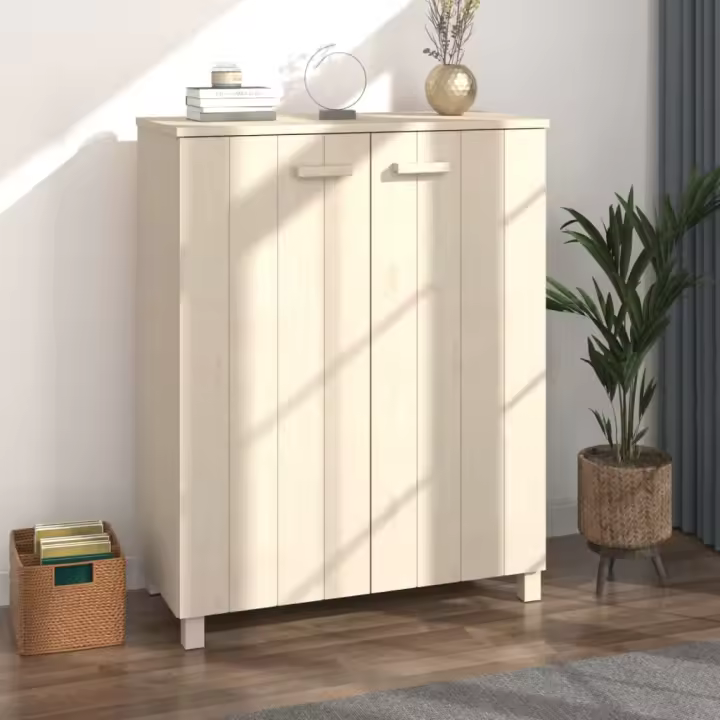 vidaXL Zapatero HAMAR madera pino maciza marrón miel 85x40x108 cm - 1