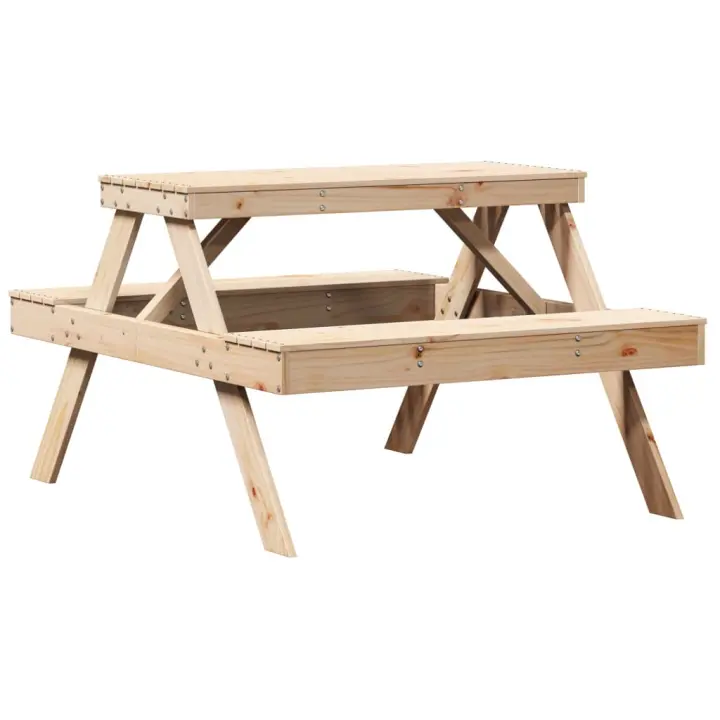 Mesa de pícnic Madera Maciza de Pino 105x134x75cm - 1