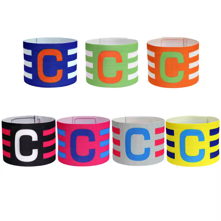 Armband De Capitán De Fútbol Para Niños Y Adultos 5/10pcs Bandas De Brazo Para Líder Competición Y Entrenamiento De Fútbol Material Poliéster Y Nylon Con Fijación Rápida - 1