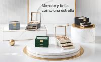 SONGMICS Caja de Joyas, Caja Joyero de 3 Niveles, Estuche de Joyería, Tapa de Cristal, con 2 Cajones, Gran Capacidad, Estilo Moderno, Idea de Regalo, Azul Ahumado y Dorado/Blanco Nube/Gris Interestelar/Gris Interestelar y Dorado/Negro Grafito/Verde Aguaca - details 5