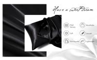 2 Pack Fundas De Almohada De 20"x26"/30" Poliéster Seda Respirable Con Cierre Envolvente Para Cabello Y Piel Regalo Para Mujeres Y Niñas - details 0