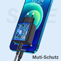 Cargador USB C de 45 W, Cargador rápido con Cable Tipo C a Tipo C, Cable Trenzado de Carga de Nailon de 2 m, Con el protocolo USB C PD, ofrece 45 W de carga súper rápida Compatible con Moviles Samsung Iphone Xiaomi y Ordenador Portátiles. Potencia de 45 W - details 2