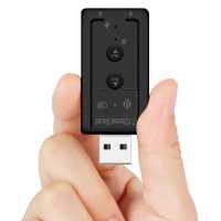 Ociodual Tarjeta de Sonido Externa USB 2 Conectores Mini Jack 3.5mm Panel Volumen Ajustable Silencio Altavoz Micrófono Negro - details 4