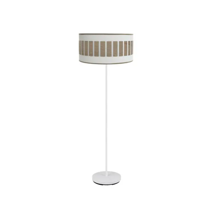 Fabrilamp - Pie Salon Ivanna 1xe27 Blanco/blanco-madera Clara 163x40x40 Cm - 1