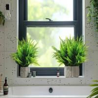 8pcs Plantas Artificiales De Ferne Persa Decoración De Habitaciones Interiores Y Jardines Falsas Hojas Verdes Ajustables Para Bodas Y Fiesta - details 3