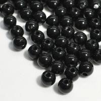 100/500pcs Cuentas Redondas De 8mm Negras Para Joyería Con Agujero Pequeño Para Pulseras Y Collares Color Sólido Energía - details 2
