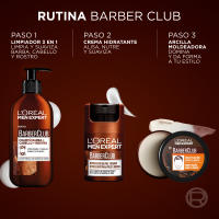 L'Oréal Paris | Rutina Men Expert Barber Club Champú 3 en 1: Barba + Cabello + Rostro 200 ml + HIDRATANTE BARBER CLUB PARA PIEL Y BARBA + Aceite para Barba Larga 30 ml - details 0