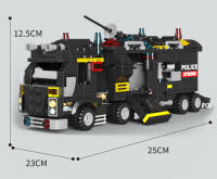HUIQIBAO SWAT Camión De La Estación Policial Bloques De Construcción Modelo Para Niños Juguetes Educativos Helicóptero Y Coche De Figuras De La Ciudad - details 14