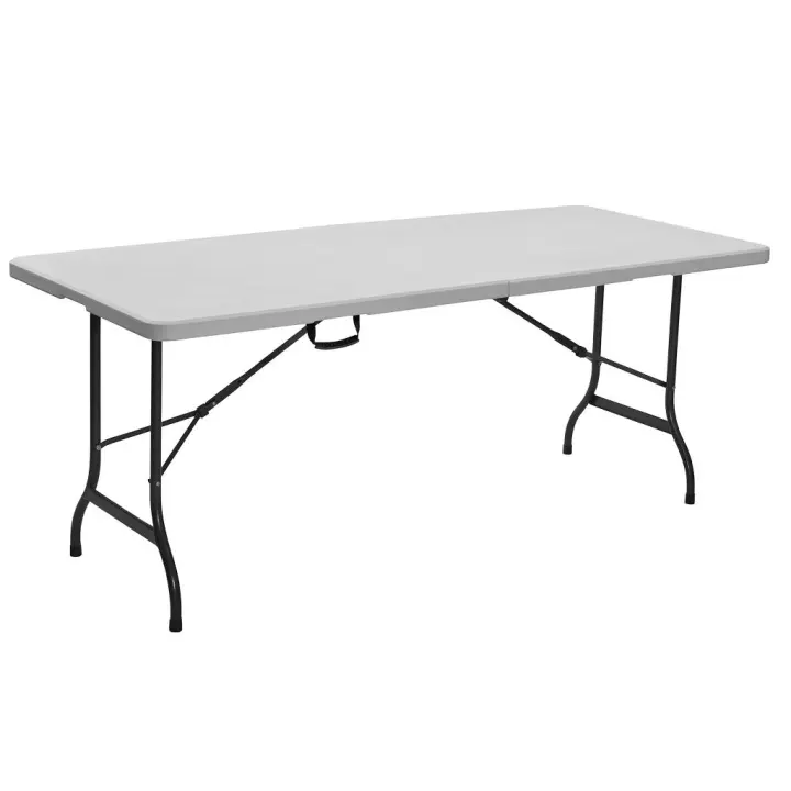 Cofan Mesa Plegable Rectangular con bloqueo de seguridad | Color: Blanco | Medidas desplegada: 180 x 70 x 72 cm - 1