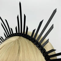 Halocrown Tiara Griega Barroca De Mujer Adorno De Cabello Estilo Solar De Diosa Accesorio De Moda Para Fiestas Material Plástico - details 9