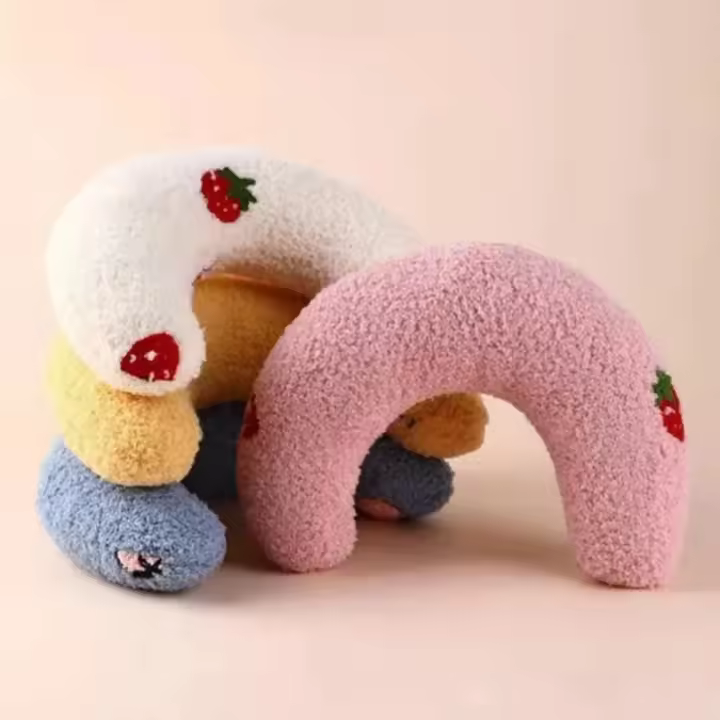 Cojín Pequeño Para Mascotas Gatos Y Perros Sillín De Dormir Con Guardia Del Cuello U Suave Y Grueso Resistente Al Mordisco Caliente Y Cómodo Para Invierno - 1