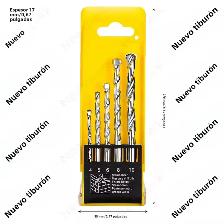 Juego De 5 Piezas De Brocas Para Construcción Y Carpintería 4/5/6/8/10mm Herramientas Eléctricas Para Reampear Y Trabajar El Bricolaje Material De Acero De Alta Velocidad - 1