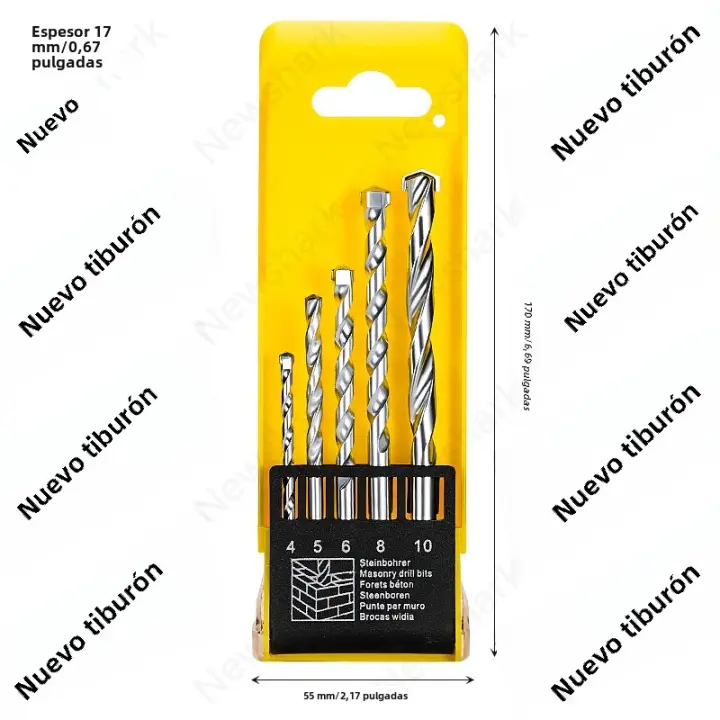 Juego De 5 Piezas De Brocas Para Construcción Y Carpintería 4/5/6/8/10mm Herramientas Eléctricas Para Reampear Y Trabajar El Bricolaje Material De Acero De Alta Velocidad - 1
