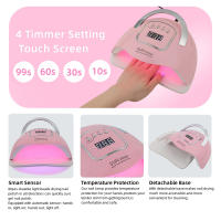 Lámpara LED UV SUN X12 MAX 280W Para Uñas Con 4 Configuraciones De Tiempo 66 LEDs Secador De Uñas Portátil Profesional Para Uñas Color Rosa/Blanco - details 3