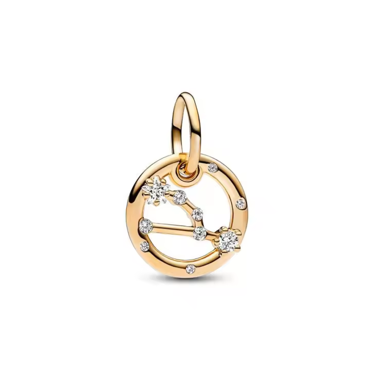 762707C01 -  Charm Colgante con un recubrimiento en oro de 14k Zodiaco Tauro Pandora 762707C01 PANDORA Raíz Joyas Pandora MUJER inicio Charm Pandora Mujer Pandora Original - 1