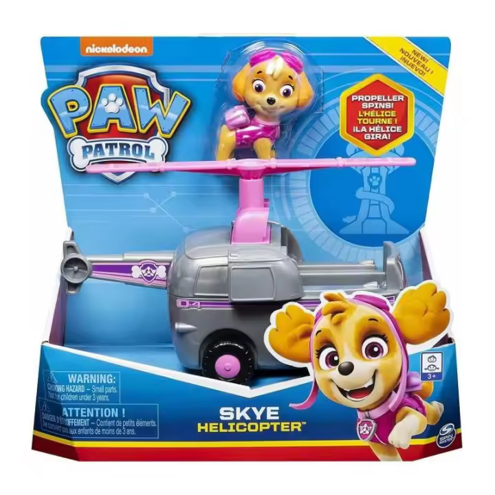 Spin Master PAW PATROL Helicóptero de la Patrulla Canina con Figura de Sky - Ruedas Funcionales y Hélice Giratoria - 1
