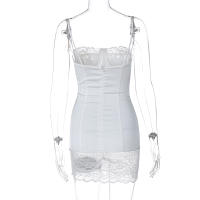 Vestido Mini Elegante De Verano Hugcitar 2024 Sin Mangas De Encaje Y Patchwork Espalda Descubierta Para Mujer Vestimenta Para Bodas Y Fiestas De Cumpleaños Estilo Y2K - details 3