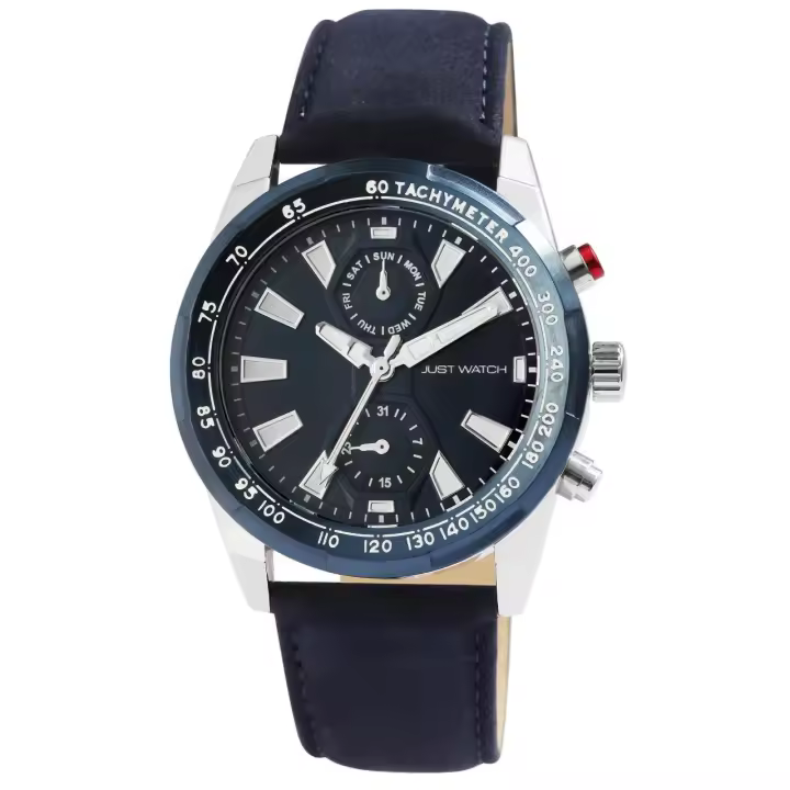 Reloj Just® Hombre com Bracelete em Pele Genuína - 1