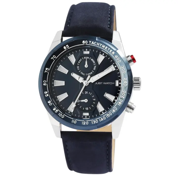 Reloj Just® Hombre com Bracelete em Pele Genuína - 1