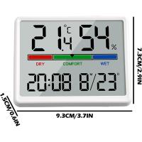 Termómetro de Ambiente, higrómetro, medidor digital pequeño de temp y humedad, termómetro de Interior, sensor, monitor de Aire con Reloj, Pantalla de confort, calibración - details 0