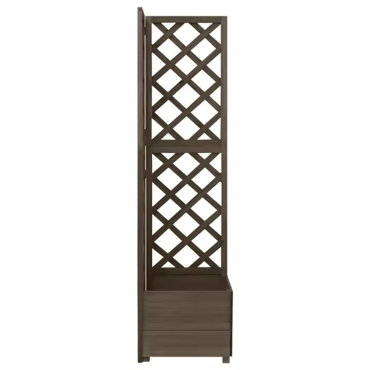 vidaXL Jardinera de enrejado de esquina madera abeto 40x40x150 cm Color Marrón,  Gris,  y mas - 1