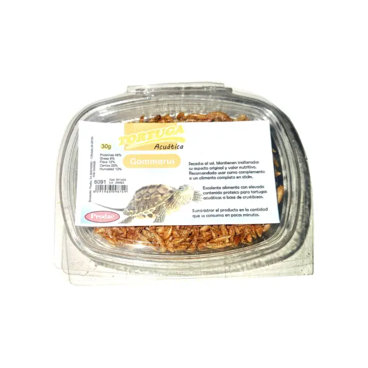 GAMMARUS PRODAC PARA TORTUGAS ACUÁTICAS. Excelente opción con alto contenido proteico basado en pequeños crustáceos conocidos como gammarus con beneficios nutricionales para la salud y el desarrollo de tus tortugas - 1