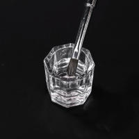 1PC Copa De Pulverizaci\u00f3n Y Líquido Para Uñas De Vidrio Acr\u00edlico Octagonal Peque\u00f1o Con Tapa Soporte De Copa Herramientas De Uñas - details 2