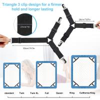 2 PCS Fijadores De Sábanas Elásticos Ajustables Para Colchones Y Sofás Clips De Adaptación Plana Para Cama Material De Poliéster 100% - details 1