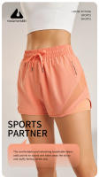 Shorts Deportivos Para Mujer Yoga Fitness Cintura Alta Holgados Tres Cuartos Elásticos Quick-Drying Transpirables Antiglareantes - details 0