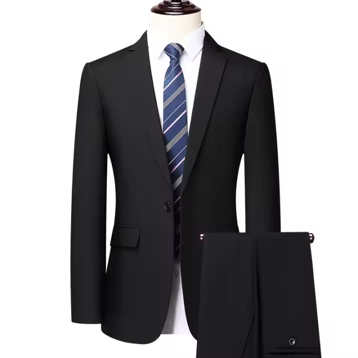 Traje De Moda Para Hombre Estilo Italiano Slim Color Sólido Conjunto De 2 Piezas Traje De Boda Casuial Trabajo Presentaciones M-6XL - 1