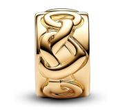 Pandora corazones anudados Clip Charm 768035 C00, Talla única, Oro Amarillo, No es una piedra Preciosa, Viene con embalaje de Caja de Giunte original. - details 0