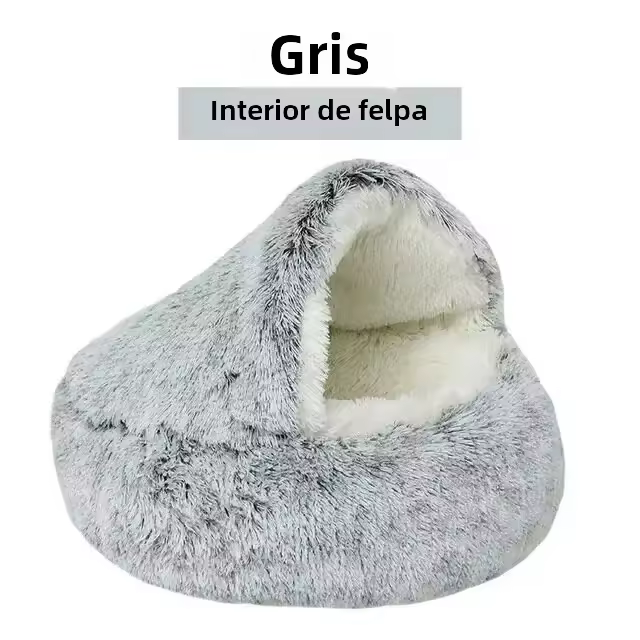 Cama De Gato Redonda De Peluche Suave Y Cálida Almohadilla Para Mascotas 2 En 1 Saco De Dormir Nido Para Pequeños Perros Y Gatos - 1