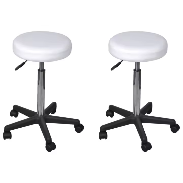 vidaXL Taburetes de oficina 2 uds cuero sintético en color Negro/Marrón/Blanco y más | cómodas modernas ergonómicas para comedor cocina salón hogar - 1