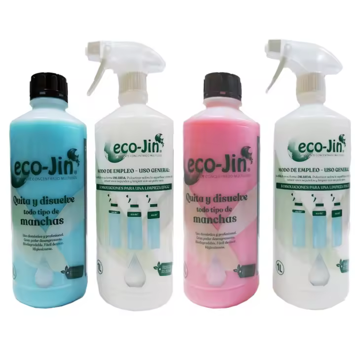 ECO JIN LIMPIADOR HOME Y SPA MULTIUSOS + 2 PULVERIZADORES- DETERGENTE EXTRA CONCENTRADO , PRODUCTO REVOLUCIONARIO , DESENGRASANTE , TALCO Y LIMPIO (P-001) - 1