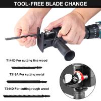 Adaptador De Sierra Reciprocante Para Broca Eléctrica Herramienta Portátil De Corte De Madera Con Hojas De Sierra De 100/132/152mm Peso 0.4/0.45kg - details 1