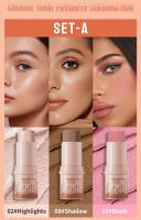 Hellokiss Multi-Purpose Contour Stick 3-Piece Set Dimensional Finish Highlighting & Highlighting Blush Stick - details 3