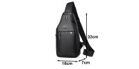 Bolso De Hombro Para Hombre De Cuero Lujo Estilo Vintage Bolsa De Pecho Negocios Casual Bolsa De Hombro Con Cierre De Cremallera - details 0
