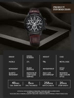 Reloj De Pulsera De Cuero Para Hombre YAZOLE Lujo Deportivo Militar Luminoso Quart Caso De Aleación Resistente Al Agua - details 4