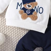 Conjunto De Ropa Para Bebé Terno Con Estampado De Oso Casual Para Niños Y Niñas De 3 a 24 Meses Camiseta De Manga Larga Y Pantalones Navys - details 5
