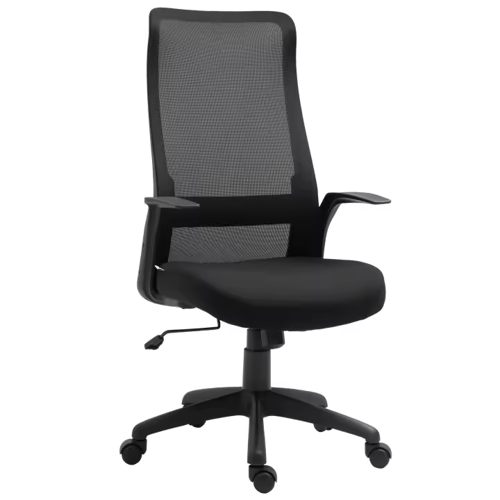Vinsetto silla de oficina reposacabezas silla de oficina en casa silla de escritorio ajustable en altura ruedas giratorias 360° ergonómicas espuma de oficina nylon negro 62 x 62 x 113-122 cm - 1