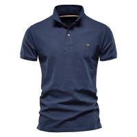 Camiseta POLO informal de negocios de verano para hombre, camiseta de manga corta de algodón con solapa de color sólido para hombre - details 5