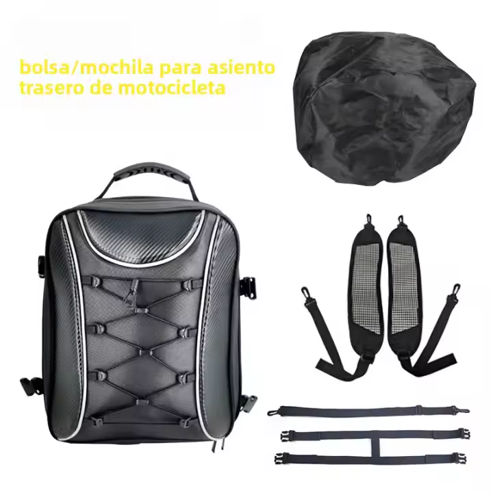 Bolsa De Almohadilla Trasera Para Motocicleta Negra De Gran Capacidad De Tela Oxford Moto Rider Estuche De Equipaje Para R1200GS - 1