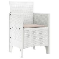 Silla de Jardín vidaXL Juego de 2 Blanco Taupe Ratan Plástico - details 2