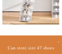 SOMY Organizador de Zapatos de Plástico Transparente Engrosado Caja de Almacenamiento Plegable de 6pcs - details 14