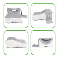 Almohada De Memoria Ortopédica De Algodón Suave Para Maternidad Con Correa Ajustable Soporte De Rodilla Y Pierna Para Dormir De Lado Color Gris Tamaño 35x25x7/14cm - details 8