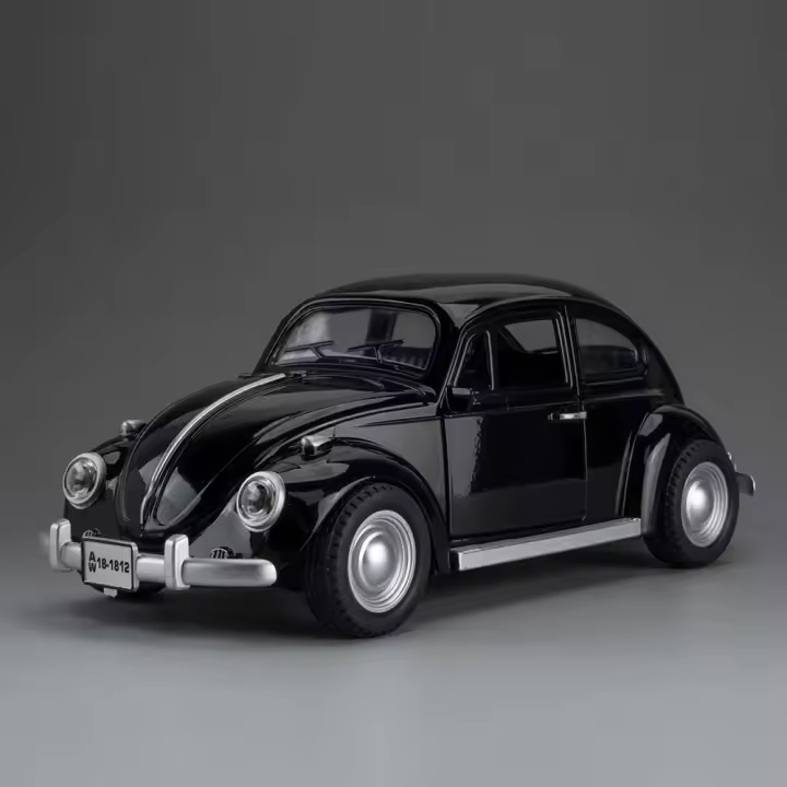 Coche De Escala 1:18 Beetle 1955 Juguetes De Aleación De Metal Con Luz Y Música Ruedas De Goma Vehículos Retro Para Colección Y Regalos Para Niños - 1