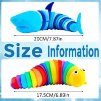 Juguete Educativo Y De Alivio Del Estrés Para Niños 2 Piezas De Caterpillar Y Tiburón Rompecabezas Colorido Y Formas Adecuado Para Edades 3-12+ - details 1