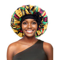Bonnetera Africana Grande Para Mujer Con Cinta De Satén Y Banda Elástica Tapete De Cabeza Para Noche Capa De Descanso Para Quimioterapia Turban Chemo Moda Casual Unisex - details 5