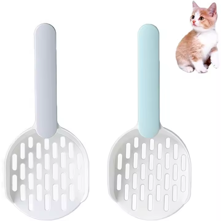 Pala de arena para gatos, pala de arena para gatos, material ABS, duradera y fácil de limpiar, con pala profunda y gancho oculto, para gatos y gatos - 1
